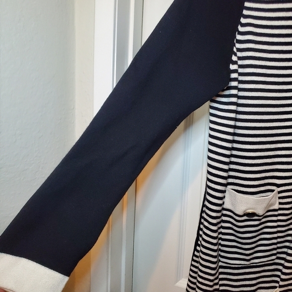 Talbots Women's Black and White Cardigan Stripe Sz XLP - Picture 2 of 9